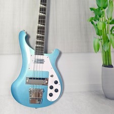 Rickenbacker Style Electric Bass Guitar - Lake Placid Blue Metallic