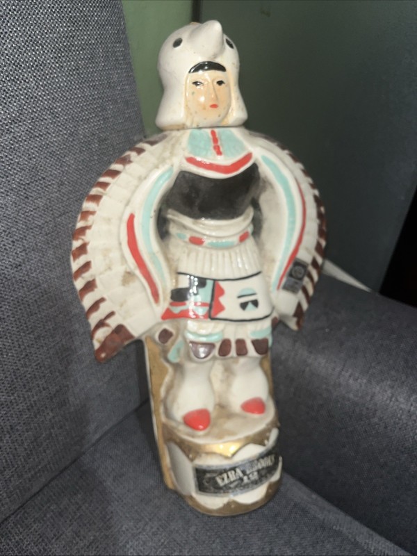 Ezra Brooks Hand Decorated 24K Gold Indian Ceremonial Figurine 1970s