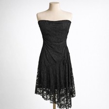 Sheer Floral Lace Asymmetrical Dress Sz M Black Whimsigoth Festival Fairy Grunge