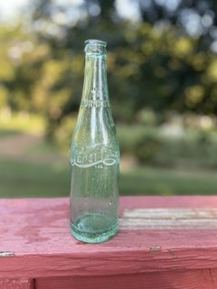 Vintage Straight Sided Raised Cursive Pepsi Cola Burnett Soda Bottle Durham N. C