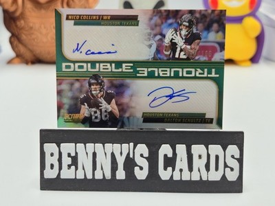 2025 Score Football Gold Foil  Dual Auto 54/100 Nicco Collins Dalton Schultz 