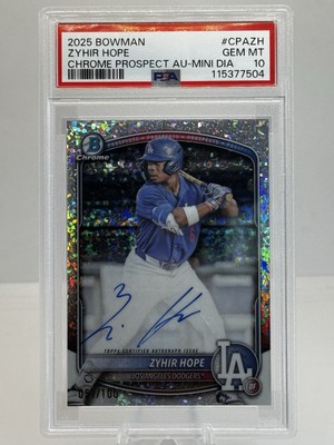 2025 Bowman - Chrome Prospect Auto Zyhir Hope Mini-Diamond /100
