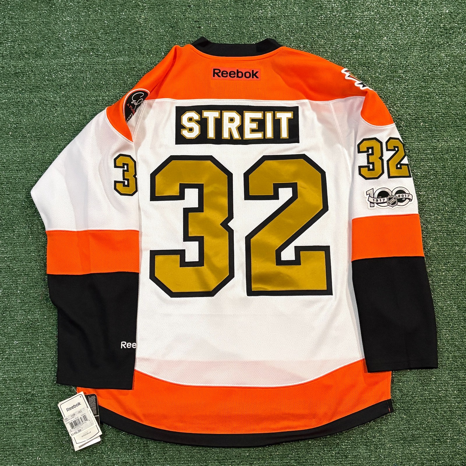 Mark Streit Philadelphia Flyers Reebok Premier Anniversary Jersey - Sz. L
