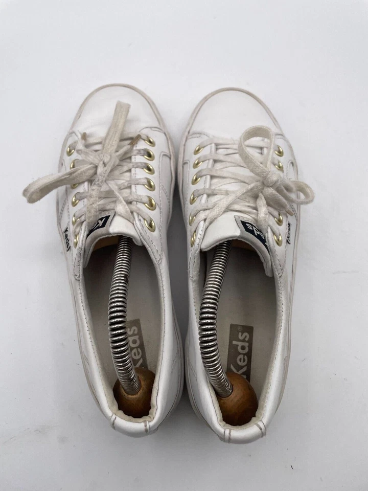 Keds Jump Kick Duo Athletic Sneaker Women's Sz 7 White Leather Lace UP WH64960 - Image 4 of 4