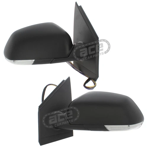 Electric Wing Door Mirrors VW Polo Mk4 9N3 2005-2010 With Black Covers 1 Pair