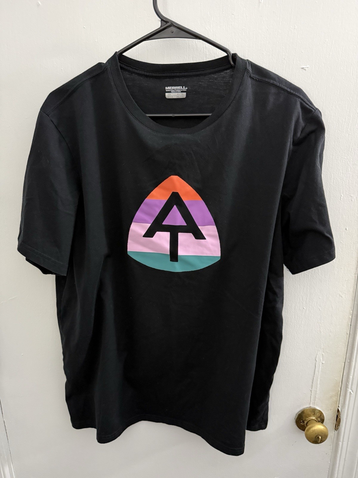 Merrell Men's Appalachian Trail Logo Black Tee Size XL Short Sleeve T Shirt