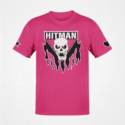 Bret Hitman Hart Pink Mens T-shirt Single Sided Print
