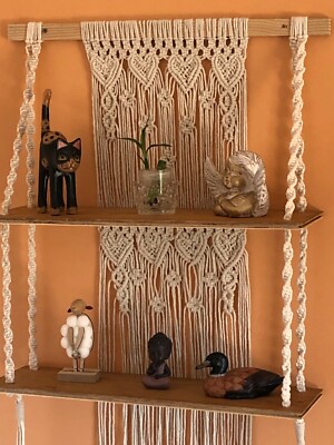 Étagère macramé frange - Boutique Macramé