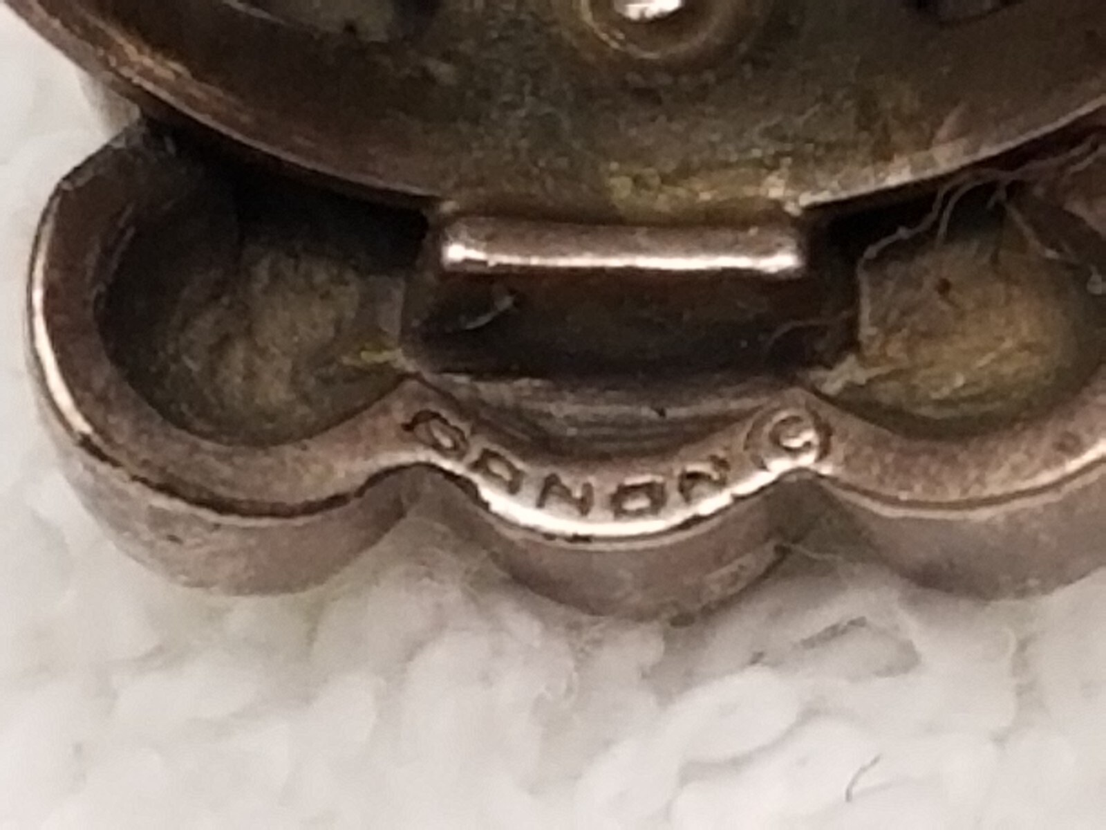 signed Danon ring adjustable silvertone blue ston… - image 4