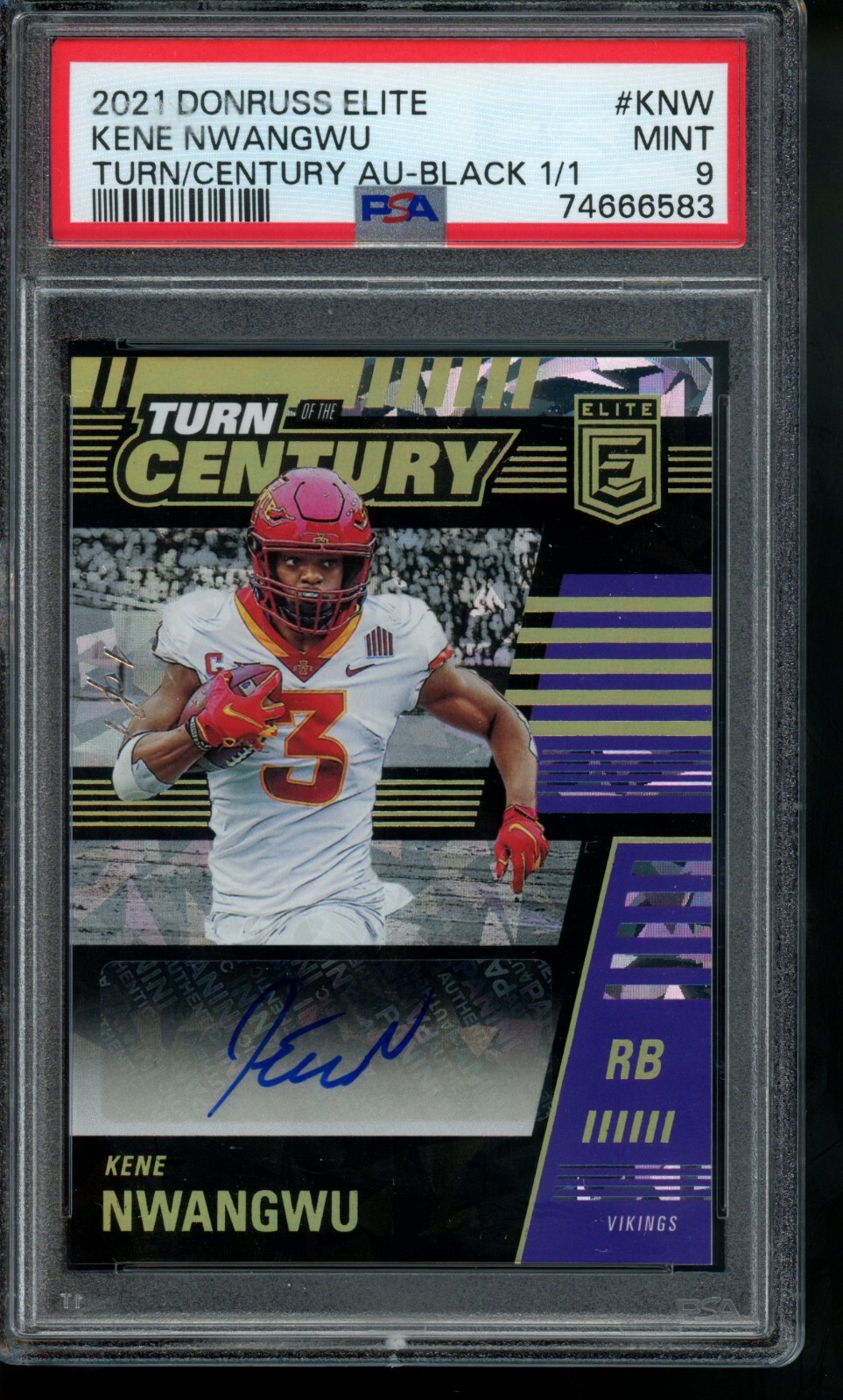 Kene Nwangwu Panini Donruss Elite Turn of the Century Autographs #KNW Black 1/1