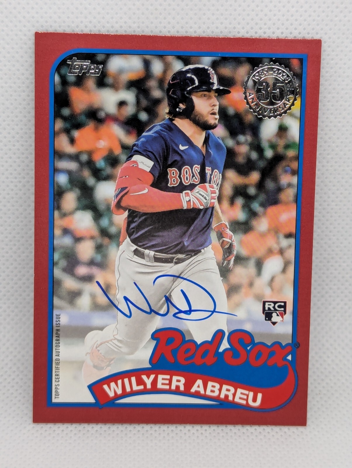 2024 Topps Update Wilyer Abreu RC 1989 Topps Autograph Red #/25 89BA-WC