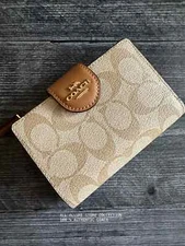 NWT Coach Medium Corner Zip Wallet signature~leather~floral~solid pick one