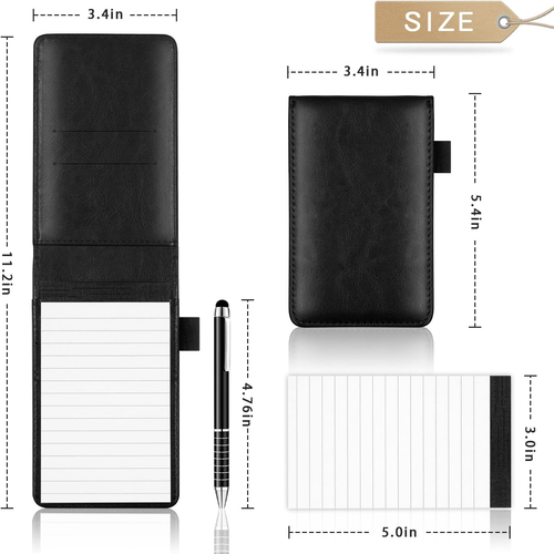 7 Pieces Small Notepads Holder Set, Pocket Notebook with Pen - Picture 3 of 6