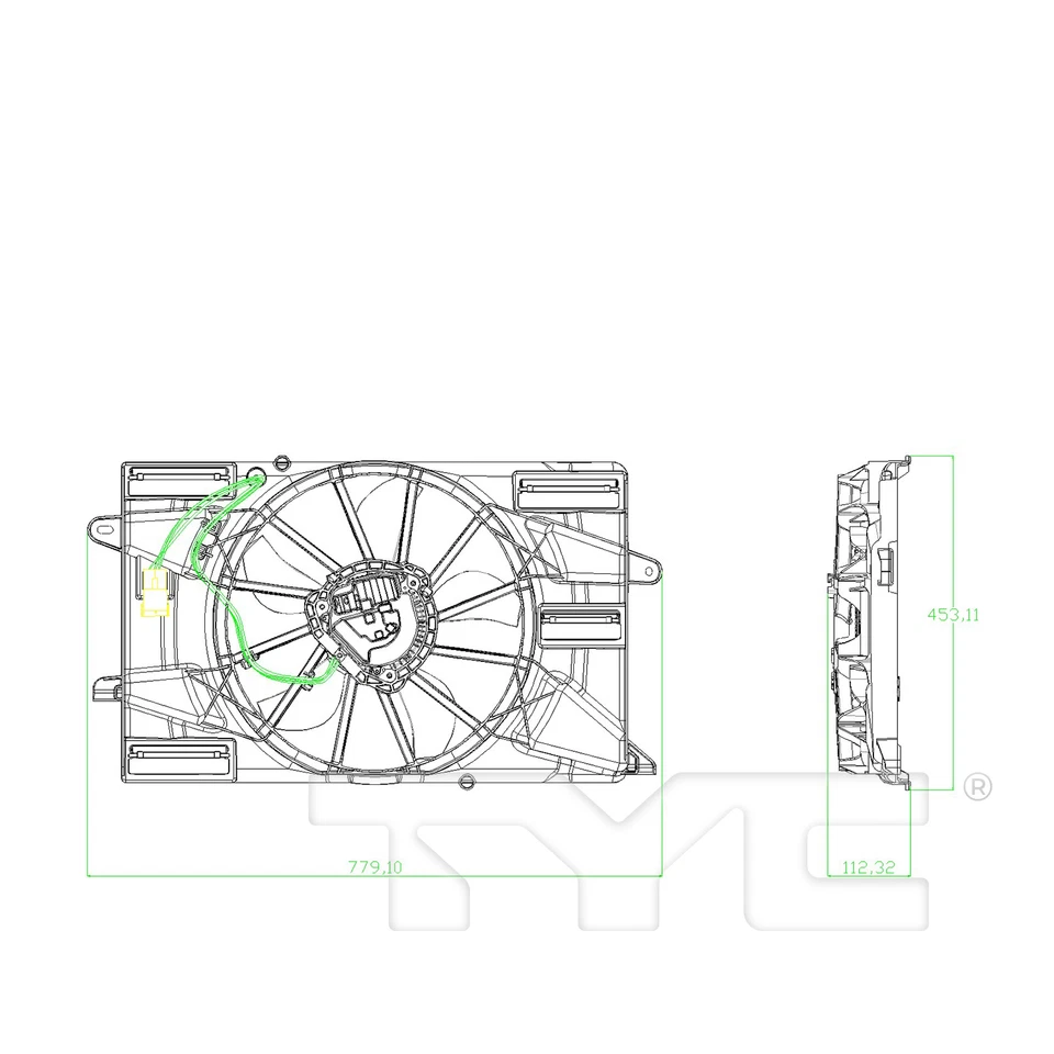 Conjunto de ventilador de refrigeración para Jeep Cherokee 19-23 2,0/2,4 L CH3115206 68437465AB Foto 4 de 4