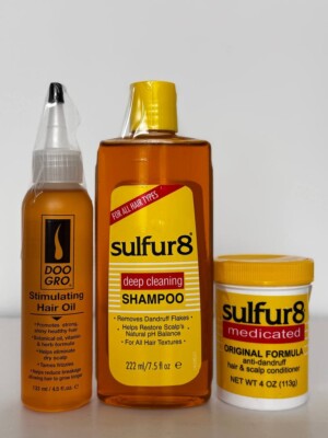 Sulfur8 Shampoo 7,5 fl oz & Conditioner 4 oz & Doo Gro  Hair Oil 4,5 fl oz