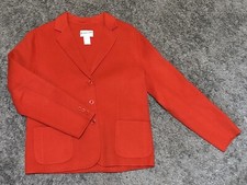 Pendleton Holiday Red Merino Wool Blazer 3-Button Jacket Women s Size Small