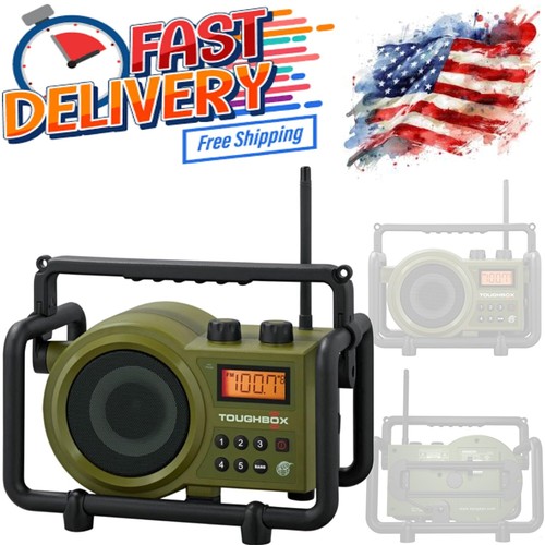 Digital AM/FM Radio Rugged Waterproof Shock-Resistant Portable Job-Site ...