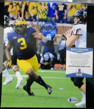 RASHAN GARY SIGNED MICHIGAN WOLVERINES 8x10 PHOTO BECKETT BAS COA X41409