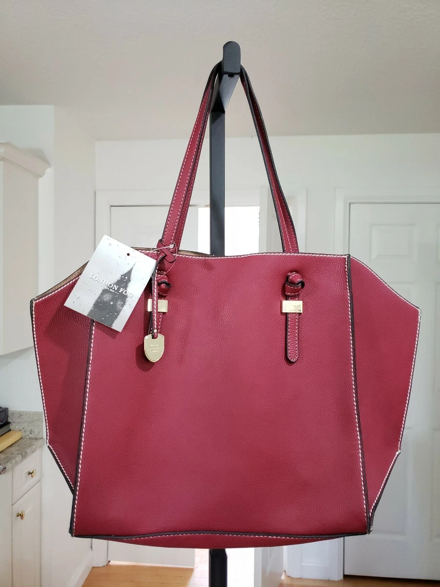 LONDON FOG BURGUNDY WOMENS LADIES TOTE HAND BAG. NEW WITH TAG