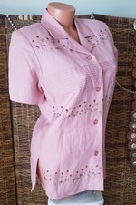 Classy 90's Pink Beaded Business Work Blazer Jacket Button Up Satin Lined Sz 10