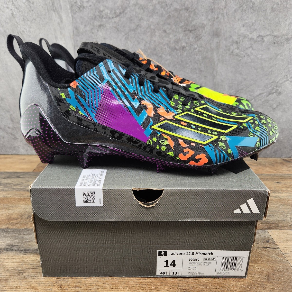 Adidas Adizero 12.0 Mismatch Size 14 Mens Football Cleats  display picture 1