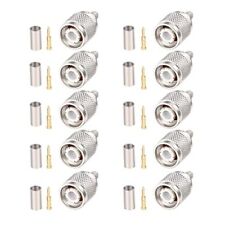 TNC Male Connector 10PCS TNC Male Plug Crimp Connector for RG58/RG142/RG400/L...