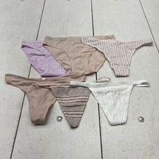 Victoria's Secret Neutrals Print 6 Pack Thong Bikini Panties Women's M NEW