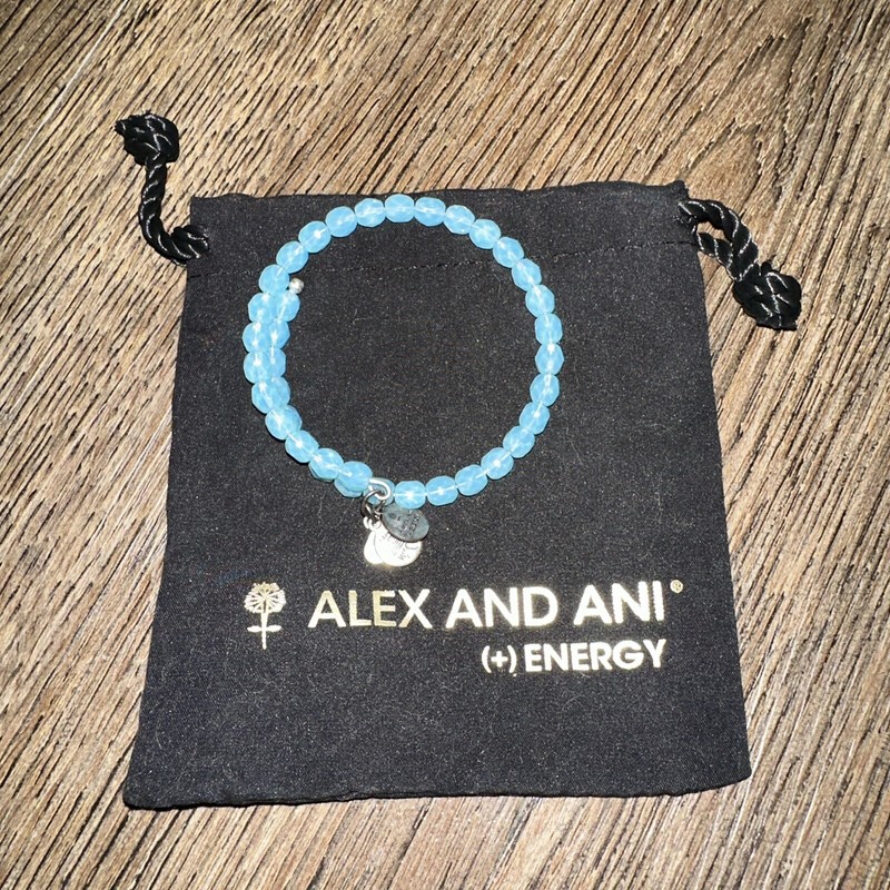Alex and Ani Light Blue Beaded Bracelet 