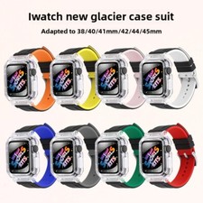 Fully Transparent Case Silicone Watch Strap for Apple Iwatch 38/40 42/44/45mm