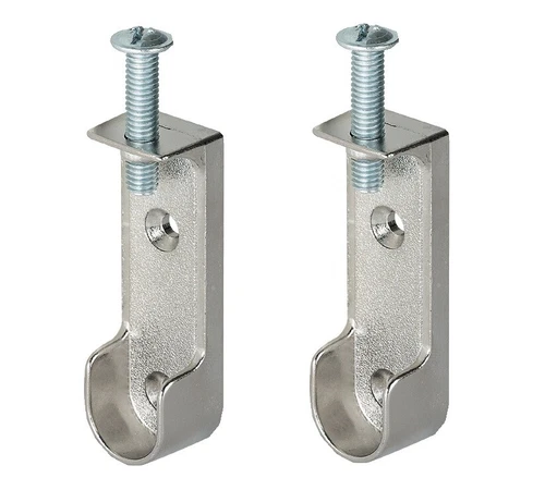 Closet Pipe Storage Oval 2x Clothes Rail Bracket Closet Pipe Holder with Screw