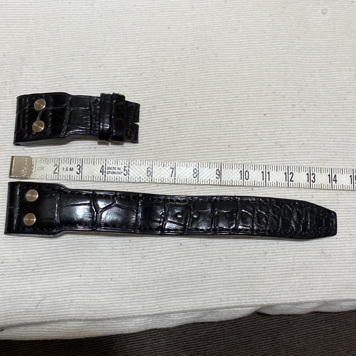 Authentic IWC EasX-CHANGE 22mm x 18mm Black Leather Watch Strap | eBay
