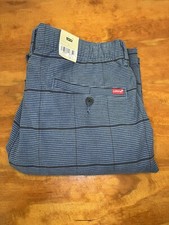 Levis XX Chino EZ Taper Blue Black Plaid Check Mens Medium Pants Drawstrings