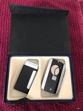 VISOL LIGHTER AND CIRGAR CUTTER GUN METAL AND BLACK FINISH BRAND NEW IN BOX