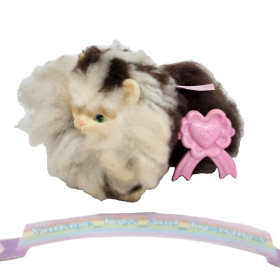 VINTAGE 1988 HASBRO SWEETIE KITTIES LONG HAIR TABBY KITTY CAT W/ PINK BARRETTE