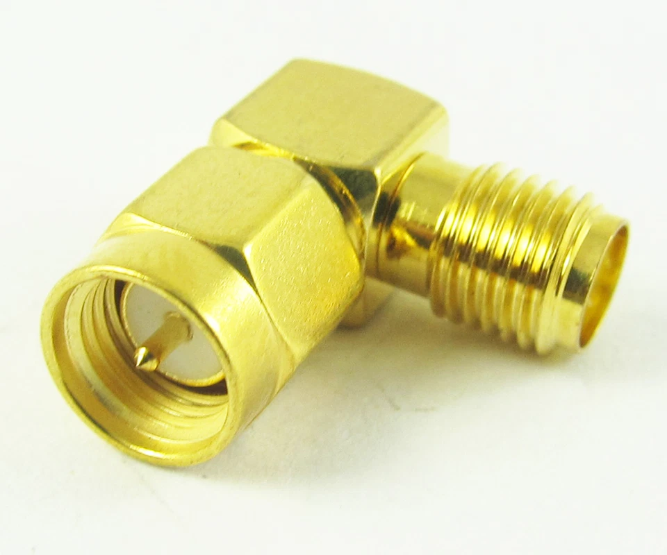 10x SMA Male to SMA Female Right Angle RF Coaxial Adapter Connector Gold Plated - Image 3 of 4