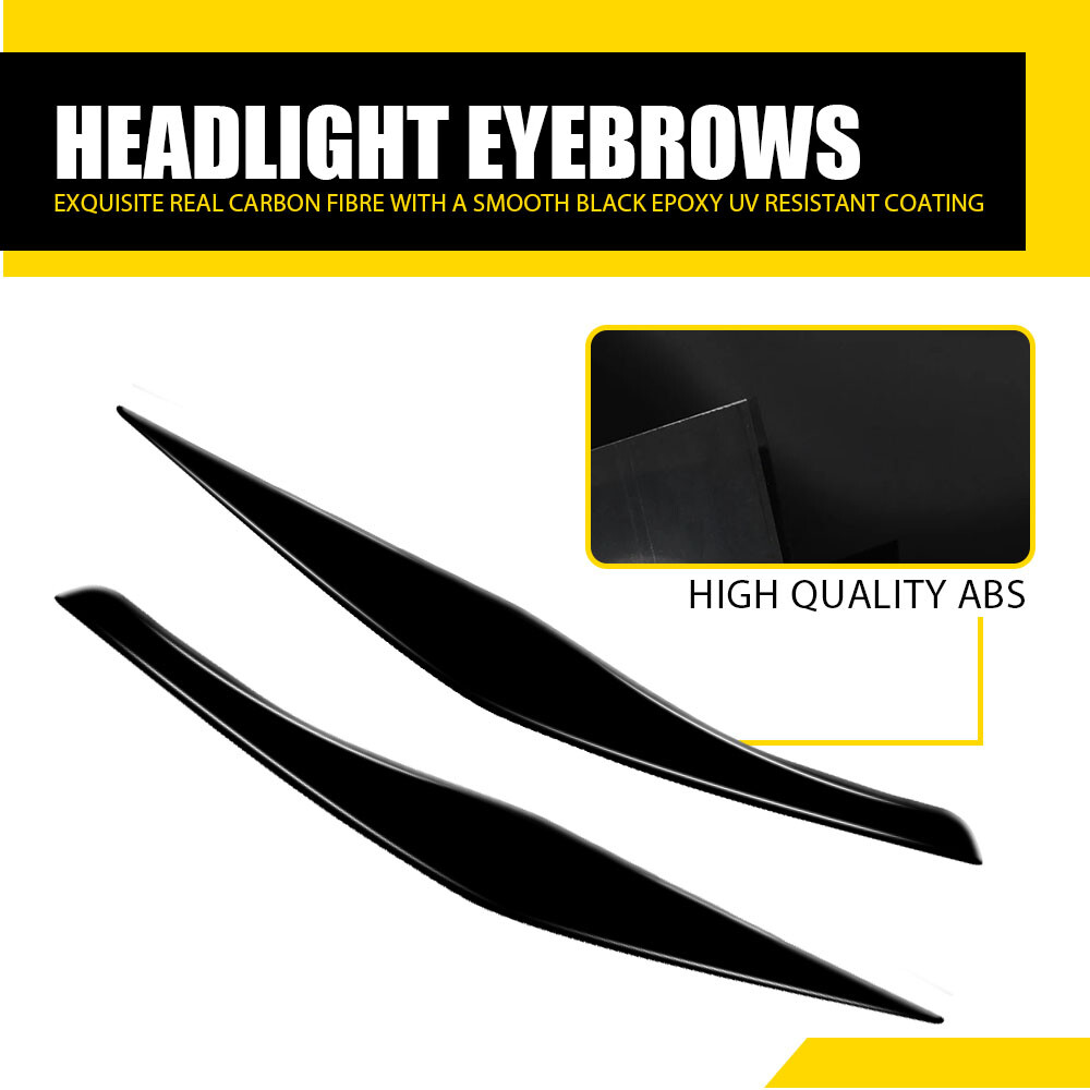 Pair Headlight Eyelid Trim Cover Eyebrows Fit For BMW 3 Series E90 E91 2005-2012