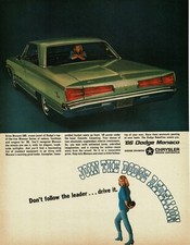 1966 Dodge Monaco 500 Green 2-door Coupe Vintage Print Ad 1966 Dodge Monaco 500 Green 2-door Coupe Vintage Print Ad