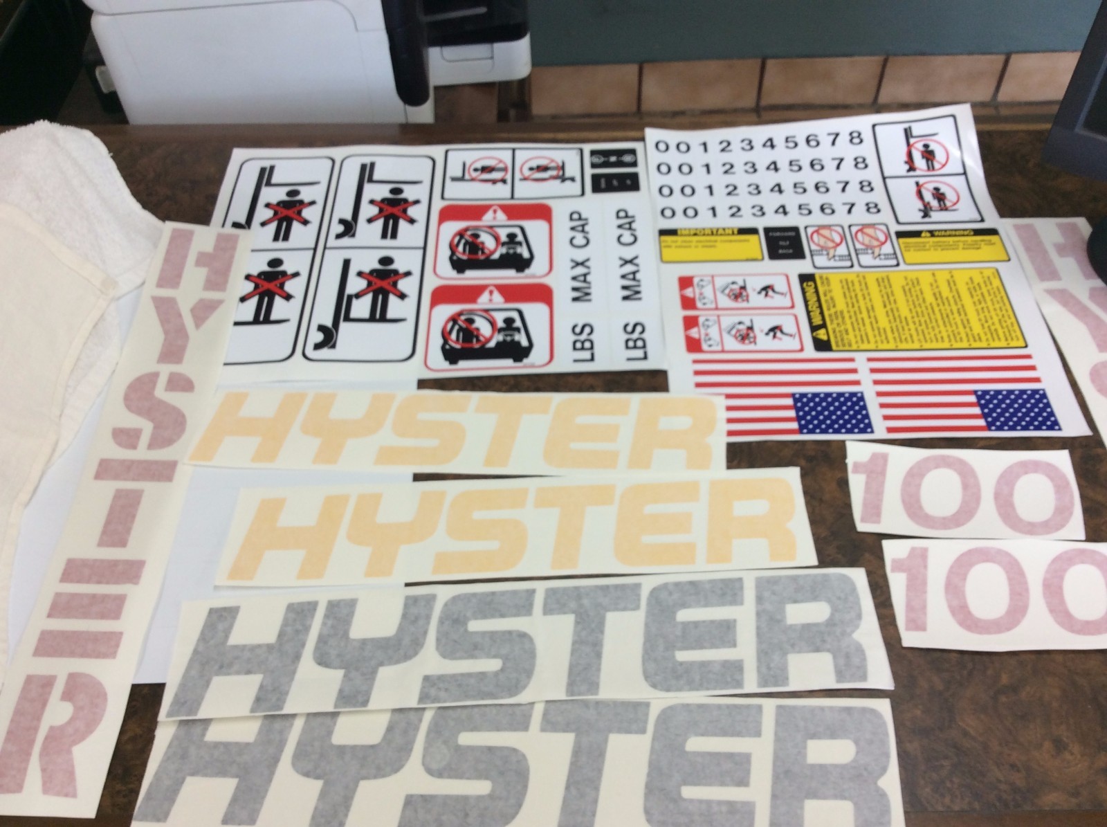 Hyster Forklift Decal kit complete with safety decals Hyster 100 decals
