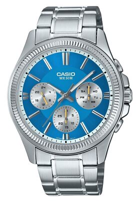 Casio Enticer Ice Blue Dial Quartz Casual Men's Watch MTP-1375D-2A2  UK