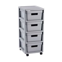 Regal Mit 4 Schubladen 30 X 36 X 69 Cm Grau Curver