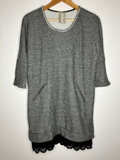 Anthropologie Dolan Women's Small Gray Zippered Pockets Tunic Sweater Dress