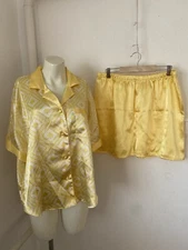 Luna Carina Pyjama Set Satin Yellow Size XL L24