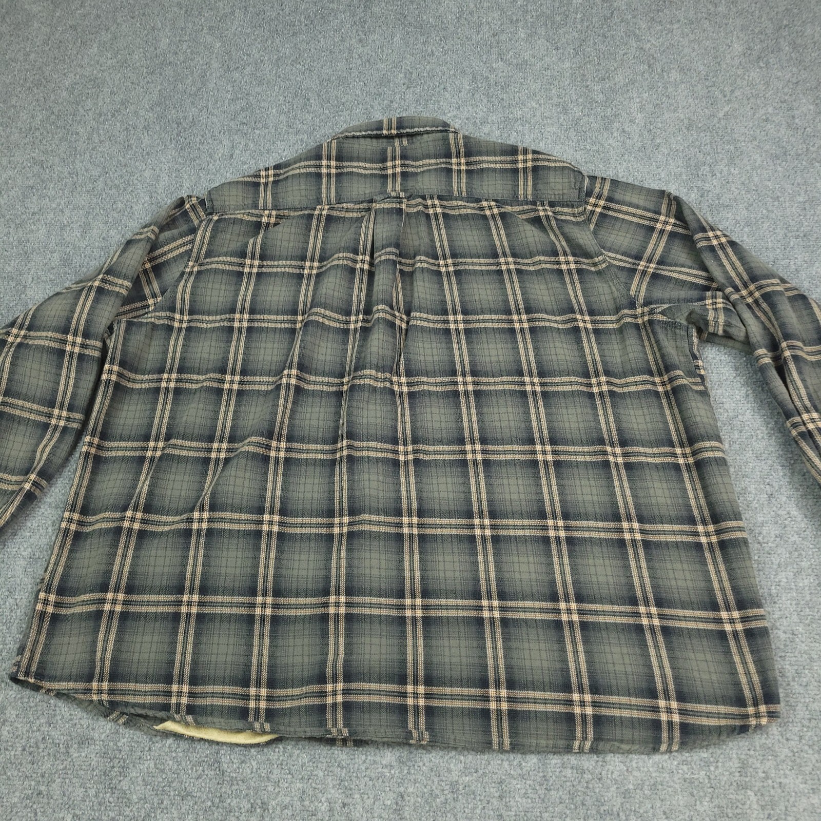 Woolrich Flannel Shirt mens 3XL Stone Plaid Long Sleeve Classic lumberjack