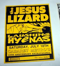 JESUS LIZARD LAUGHING HYENAS 1992 Chicago PUNK Flier Flyer Concert POSTER