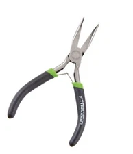 Pittsburgh 40698 Bent Long Nose Pliers – 4-3/4" Steel with Comfort Grip