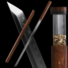 USA STOCK Razor Sharp Shirasaya Samurai Katana Sword Full Tang T10 Clay Tempered