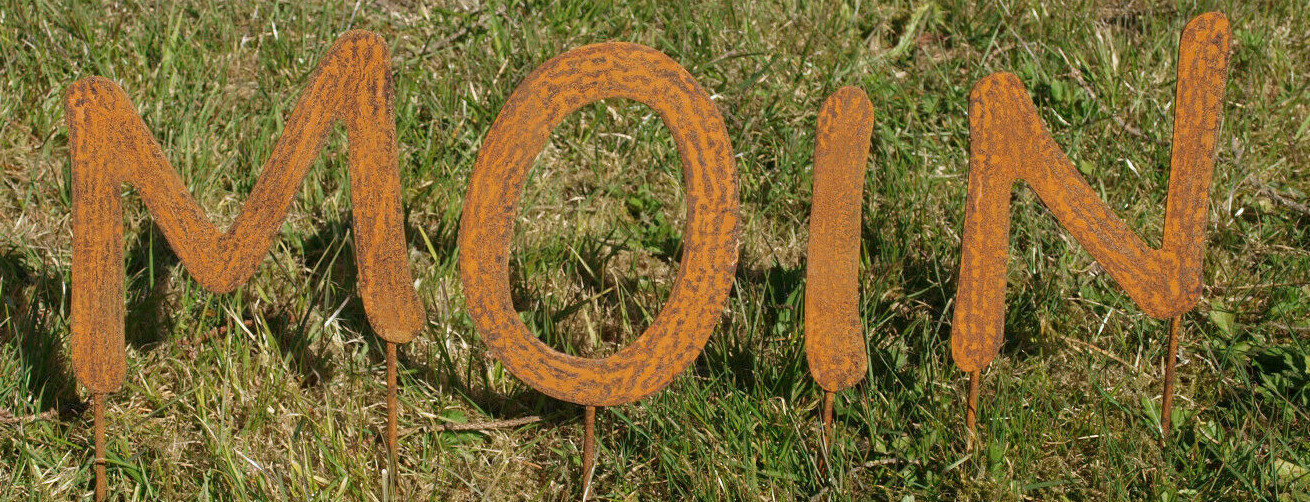 Rost Deko Moin Buchstaben Beetstecker Edelrost Stecker maritime