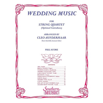 Southern Wedding Music (String Quartet) Arranged by Cleo Aufderhaar