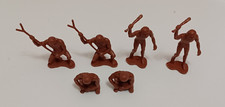 DFC Cavemen Brown Plastic Dinosaur Vintage 1980s Caveman Prehistoric Lot of 6