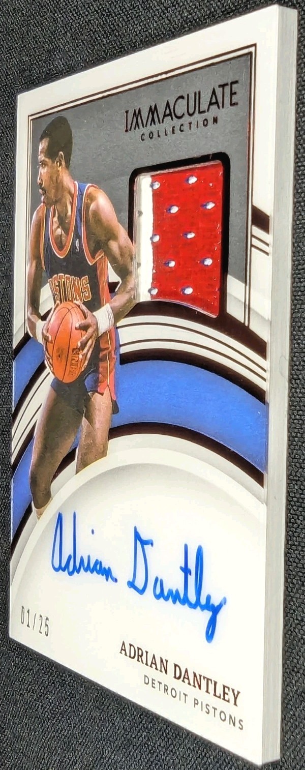 GAME USED/WORN AUTO #1/25 ADRIAN DANTLEY 2 CLR JSY 2021-22 Immaculate Collection view 9